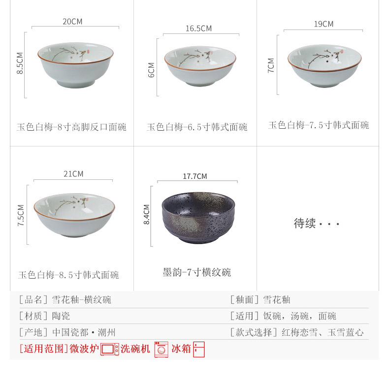 Mì Nhật bát gia đình lưới đỏ bát bộ đồ ăn sáng tạo gốm ăn phở bát lớn bát mì ăn liền ramen cá tính đĩa dùng 1 lần