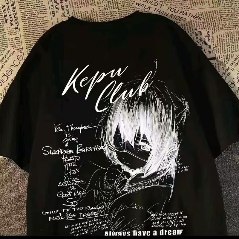 2026 Summer New Japanese Style Printed Short Sleeve T-Shirt Niche Design Loose Oversized Half-Sleeve Top 12
