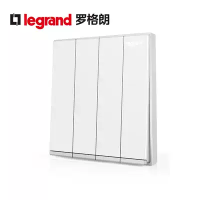 TCL Legrand Yijing K8 series 86 type wall switch panel 4 open four open single control with silver bar Magnolia white