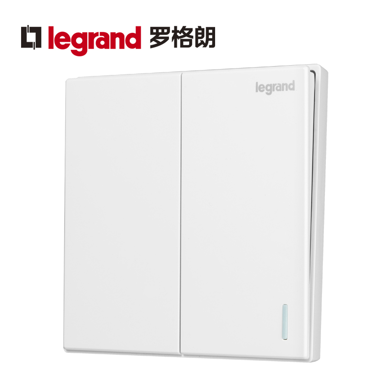 Tcl Legrand Switch Socket Panel Double Switch Double Cut Fluorescent Official Yulan White 86 Type Two Open Double Cut Switch