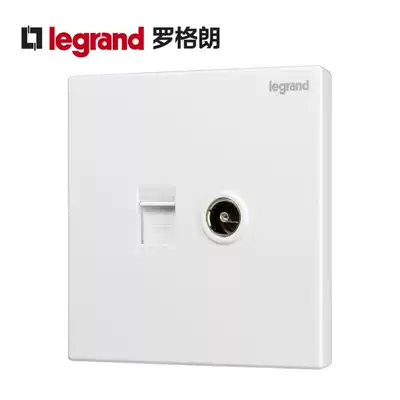 Rograng Shidian Magnolia White Computer TV Socket Computer Gigabit Six TV Socket TV Cable Panel
