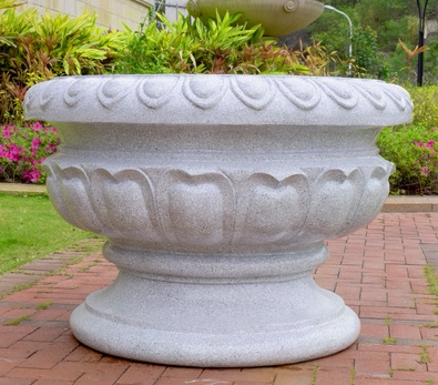 Villa Large Flower Pots, Popular European-Style Fiberglass Outdoor Landscape Imitation Stone Flower Beds, Flower Pots for Community Courtyards and Shopping Mall Decoration