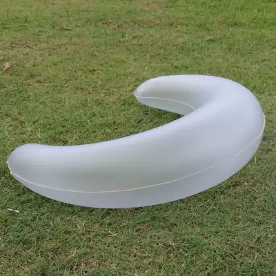 Adult crescent-shaped inflatable pillow translucent frosted portable washable folding bedroom creative waist pillow
