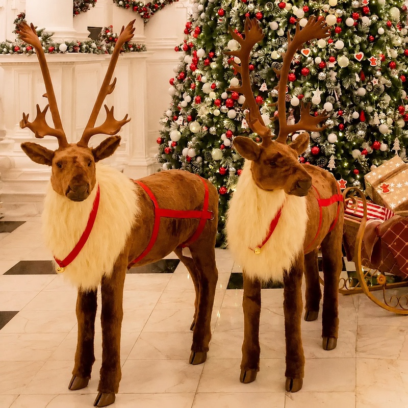 Simulated Reindeer Elk Animal Model Christmas Reindeer Mall Decoration Scenery Large Simulated Reindeer Elk Ornaments Simulated Reindeer Elk Animal Model Christmas Reindeer Mall Decoration Scenery Large Simulated Reindeer Elk Ornaments