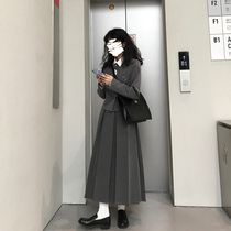 Dongri is a curly Japanese medium-length skirt 2021 spring new retro high-waisted a-line pleated skirt