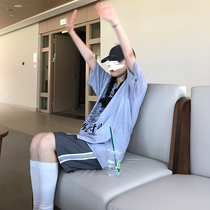 Dongri is a curly suit material casual sports shorts womens 2021 spring and summer loose Korean version of the pants wide leg pants