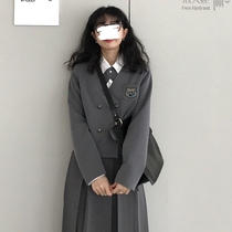 Dongri is a curly Japanese V-neck college style blazer Female Korean casual suit top 2021 Spring and autumn