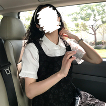 Dongri is a curly French fungus sleeve shirt female design niche 2021 new white short-sleeved shirt