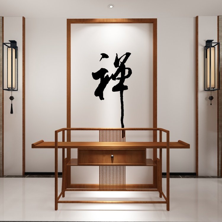 New Chinese Zen Imagery Screen Partition Living Room Semi-Permeable Yarn Quality Solid Wood Seat Screen Office Shop Entrance into the family Xuanguan Cabinet Bill