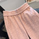 High waist thick pink plus velvet wide-leg pants women's autumn and winter 2022 new loose casual pants straight-leg pants