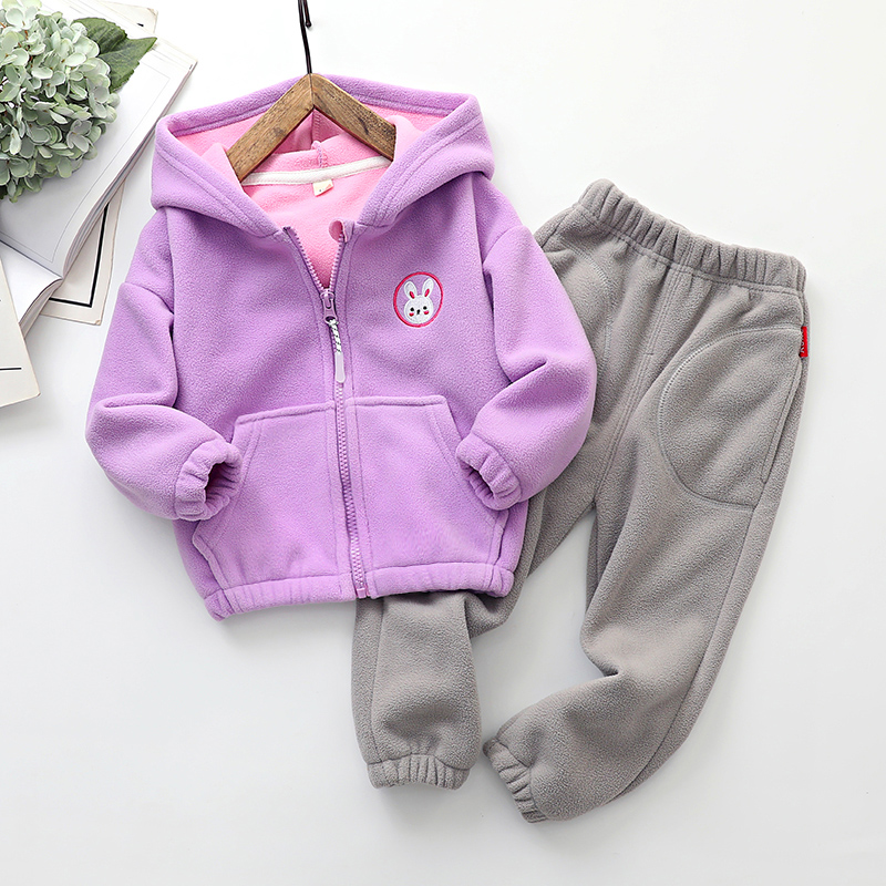 Girls casual polar fleece suit spring and autumn new vests children