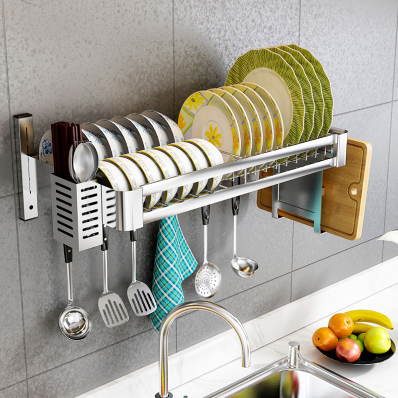 304 stainless steel kitchen wall mounted household dishwasher with bowl frame asphalt frame single - layer dishwasher dish