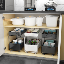 Kitchen rack cabinet inside dishes storage rack lower sink bowl chopsticks storage box countertop household drawer bowl rack