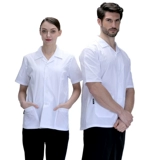 食堂后厨厨师工作服厨师服短袖薄夏季厨房面点师套装男幼儿园白色