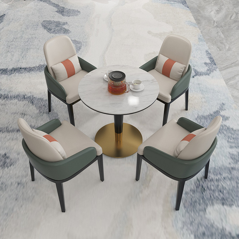 Sample House Display Center Office Negotiation Table And Chairs Combined Marketing Center Light Lavish Table Four Chairs Sales Hall Reception Sofa Spot