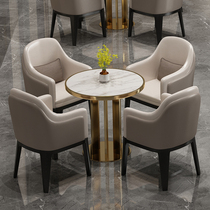 Sales office talks table and chair set one table four chairs light luxury post-modern leisure chair hotel club solid wood furniture