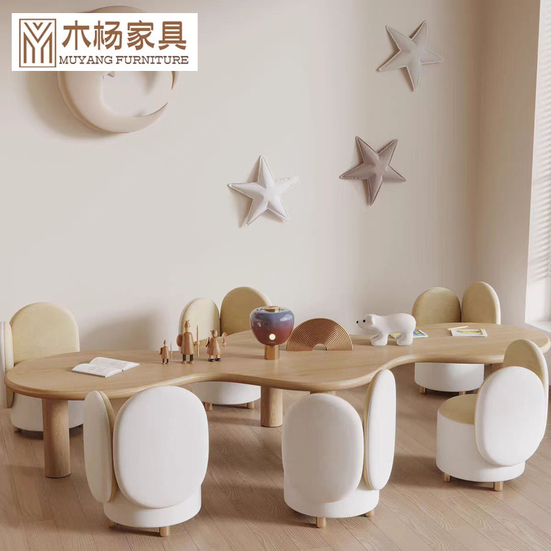 Kindergarten Children's Table and Chair Set Sales Office Mezzanine Baby Table and Stool Early Education Center Training Table Craft Table Kindergarten Children's Table and Chair Set Sales Office Mezzanine Baby Table and Stool Early Education Center Training Table Craft Table