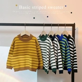 Осенний свитер для мальчиков, осеннее демисезонное детское трикотажное термобелье, детская одежда, в корейском стиле