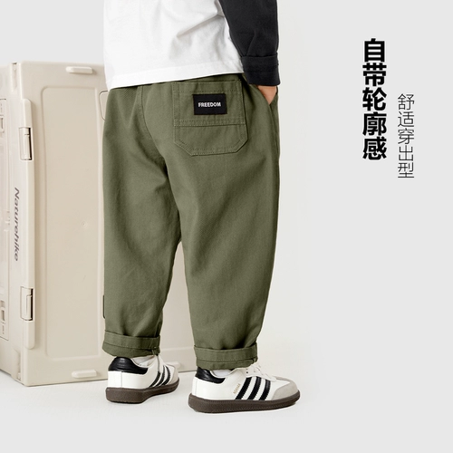 Детские осенние штаны для мальчиков, свободный прямой крой, детская одежда