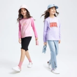 Лонгслив для отдыха, детская одежда, круглый воротник