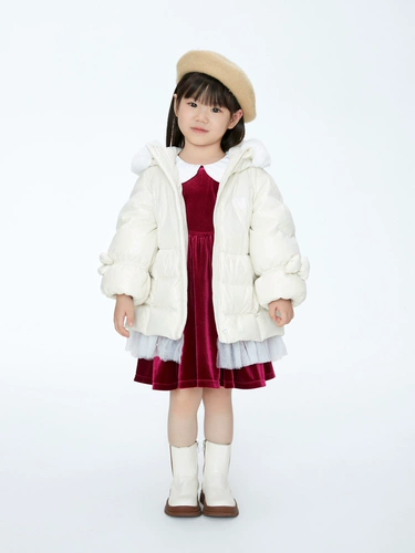 [Тот же стиль в торговых центрах] Детская одежда Anna, пуховик средней длины для девочек, зимняя юбка, теплый стиль Xg 345652