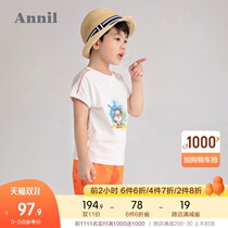 Shopping mall with Anael childrens clothing boys summer suit 2021 New Super Flying Baby T-shirt shorts thin