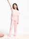 安奈儿童装女童家居服套装2025夏新款透气莫代尔粉色宽松睡衣裤