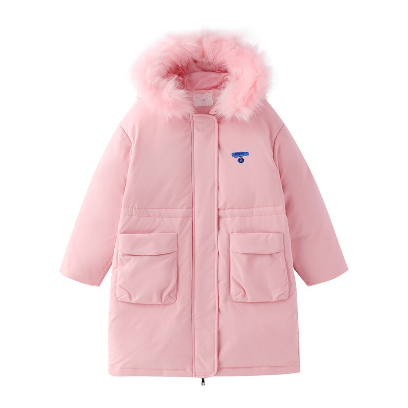 Ăn mặc cô gái Xuống Jacket 2019 Winter Mang Annai trẻ em Grey mới cho trẻ em vịt xuống áo khoác Y.