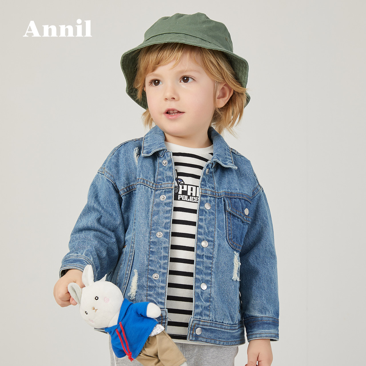 Denim Jacket Anai trẻ em 2020 mùa xuân mới Cartoon In Boy Casual Top.