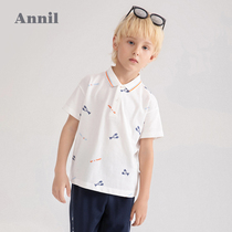 Shopping mall with Anael childrens clothing boys polo shirt short sleeve 2021 summer new medium big children short sleeve cotton coat