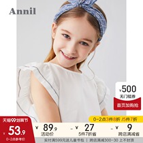 Anel childrens clothing girls shirt summer new sleeve frills contrast color Short Sleeve 12 girls minimalist top