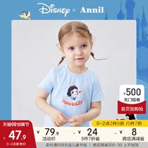 Anel childrens clothing girls T-shirt summer new Snow White printed baby cotton shirt short sleeve thin