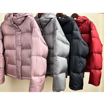 90 goose down down jacket womens short high-end hooded loose warm thickened jacket for small people in winter