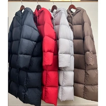 700 fluffy white goose down down jacket long womens thickened extreme cold high-end warm hooded over-the-knee loose coat