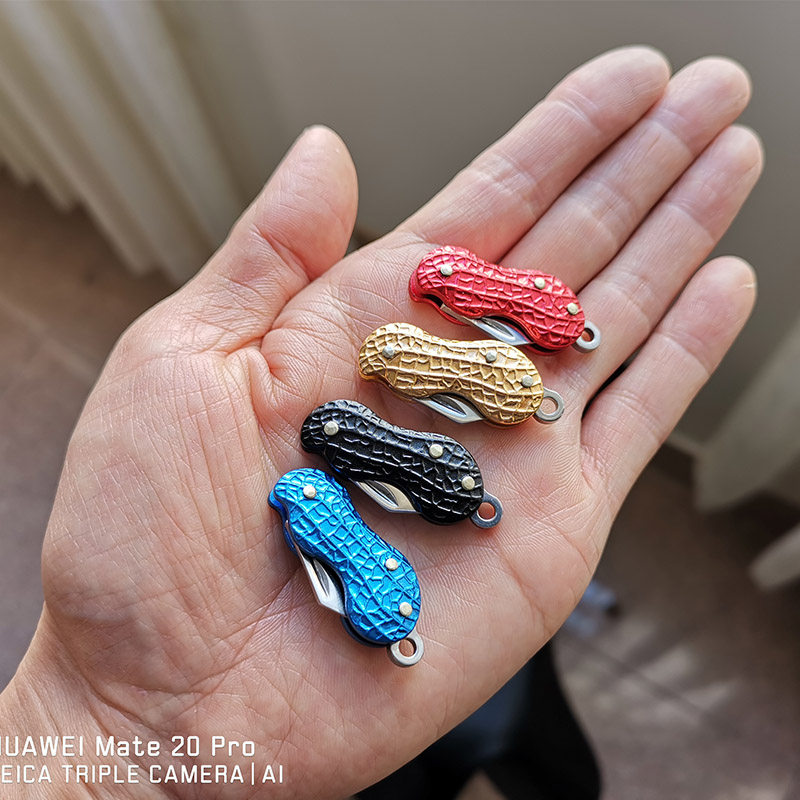 Peanut type creative knife Metal mini EDC folding portable pendant key sharpening pencil opening package knife