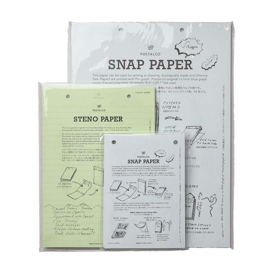 fieldnotes ) POSTALCO Snap Pad Paper dedicated replacement paper A4 A5 A6