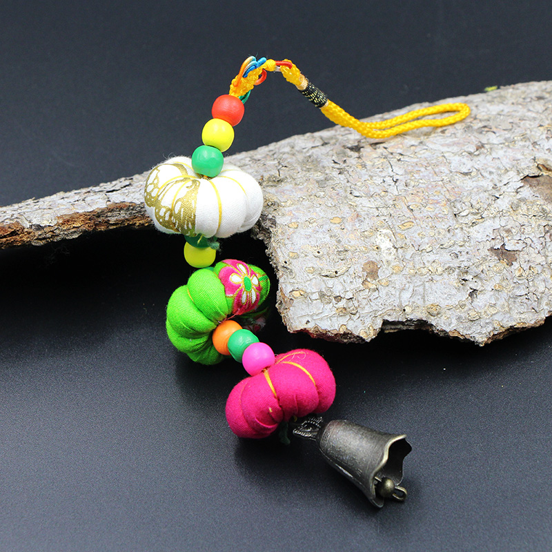 Yunnan characteristic ethnic style cloth pumpkin wind chimes creative cartoon multi-color hanging decoration Home bedroom door decoration small gift