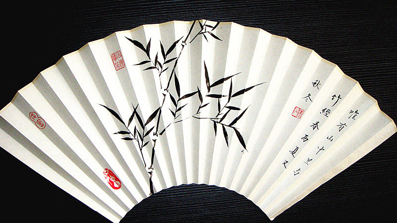 扇面画竹子简单铅笔,扇面竹子图片大全,扇子上画竹子怎么画_大山谷图库