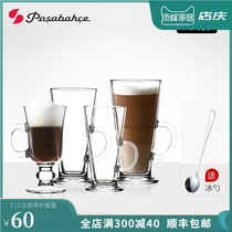 2pcs] Turkey imported coffee cup Tempered Glass Irish Latte cup with handle Transparent milk dessert Cup
