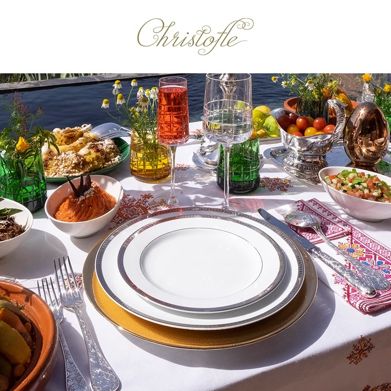 Christofle Kunting Malmaison Mahler Mason 18 pieces 4-person cutlery suit ceramic home-Taobao
