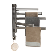 Rotating towel rack bathroom punch-free bathroom multi-pole corner hanger folding towel drying artifact storage rack