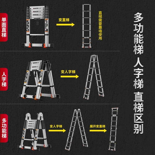 Толстый алюминиевый сплав многофункциональный человеческий персонаж Прямая лестница.