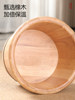 Paint-Free Solid Wood Foot Bath Bucket, Knee-High, Thickened Foot Bath Tub, Over-Calf, Home Massage, Deep Wooden Bucket, Foot Washing Wooden Basin