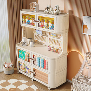 Baby Feeding Table, Children's Toy Storage Rack, Floor-Standing Household Storage Box, Storage Cabinet for Baby Clothes