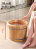 Paint-Free Solid Wood Foot Bath Bucket, Knee-High, Thickened Foot Bath Tub, Over-Calf, Home Massage, Deep Wooden Bucket, Foot Washing Wooden Basin