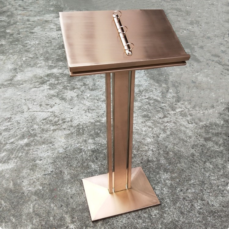 Rose gold contract rack sample house display center publicity rack menu rack dish card vertical rack floor-to-ceiling contract display rack page turning rack