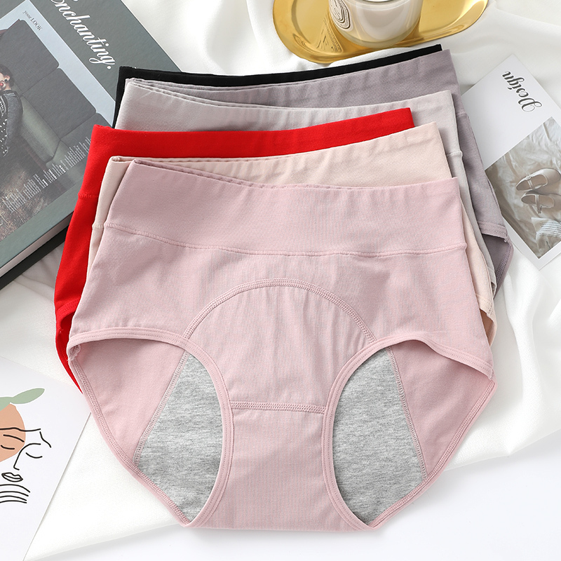 Menstrual Underwear Pure Cotton Women's Leak-Proof Front and Back Menstrual Period Sanitary Pants Large Size Mid-High Waist Student Briefs Menstrual Underwear Pure Cotton Women's Leak-Proof Front and Back Menstrual Period Sanitary Pants Large Size Mid-High Waist Student Briefs