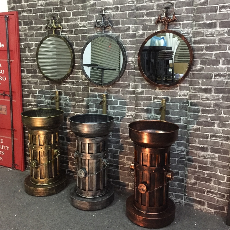 LOFT Industrial style bar dining room retro wash basin dressing room sink personality creative column sink