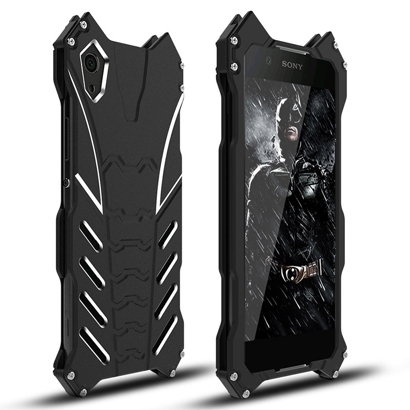 R-Just Batman Shockproof Aluminum Shell Metal Case with Custom Stent for Sony Xperia XA1