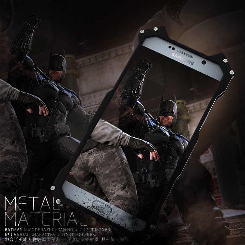 R-Just Batman Shockproof Aluminum Shell Metal Case with Custom Stent for Samsung Galaxy Note 5 N9200
